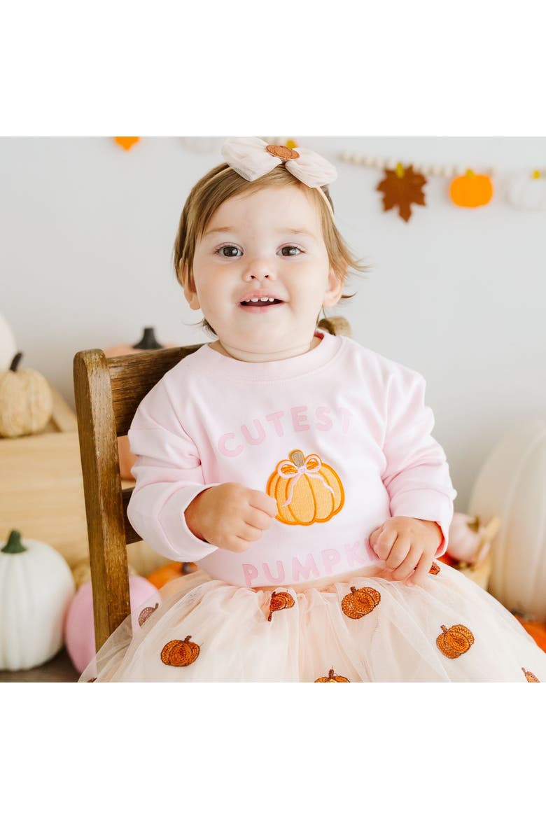 Pumpkin Tulle Bow Baby Headband, Alternate, color, Pink