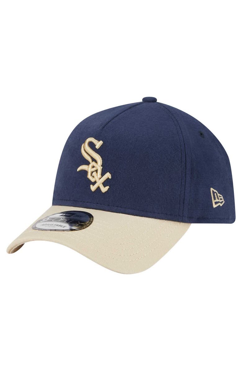 New Era Men's New Era Navy Chicago White Sox  Moleskin A-Frame 9FORTY Adjustable Hat, Main, color, 