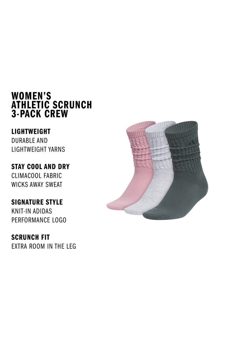 3-Pack Athletic Scrunch Socks, Alternate, color, MAUVE PURPLE/ HEATHER/ GREEN