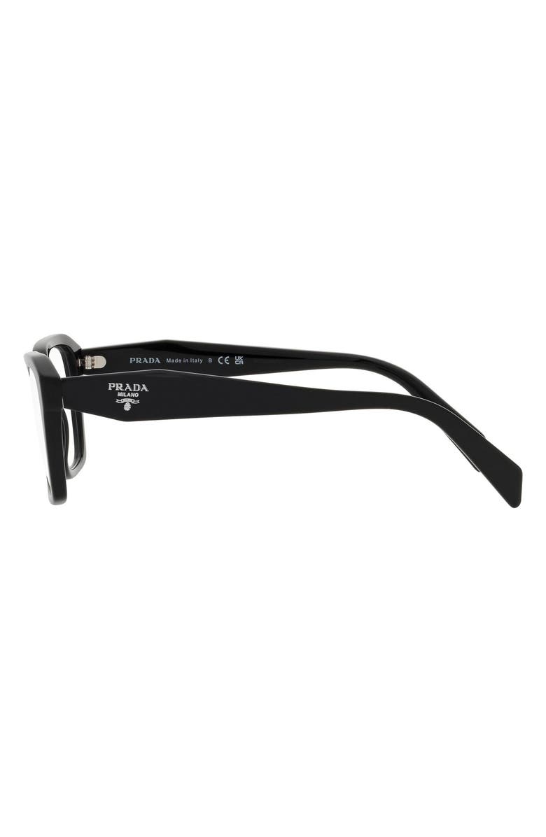 Prada 55mm Square Optical Glasses, Alternate, color, Black