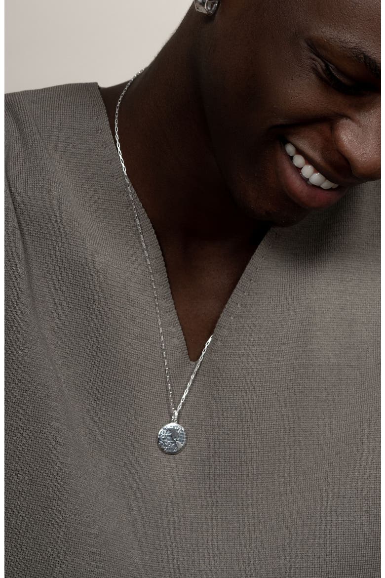 Men's One World Talisman Necklace, Alternate, color, Sterling Silver