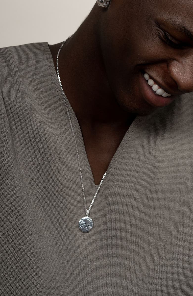 Dower & Hall Men's One World Talisman Necklace, Alternate, color, Sterling Silver