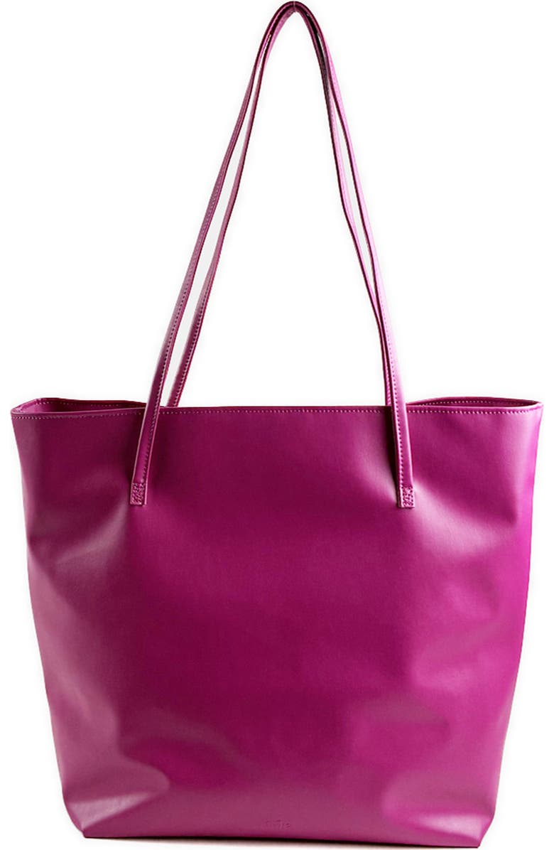 Mela Vegan Leather Tote Bag, Main, color, Raspberry