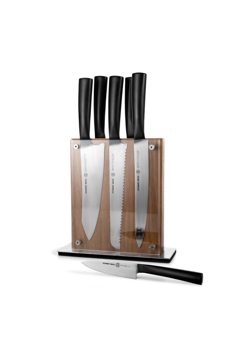 Carbon 6, 7-Piece Knife Block Set, Main, color, Black