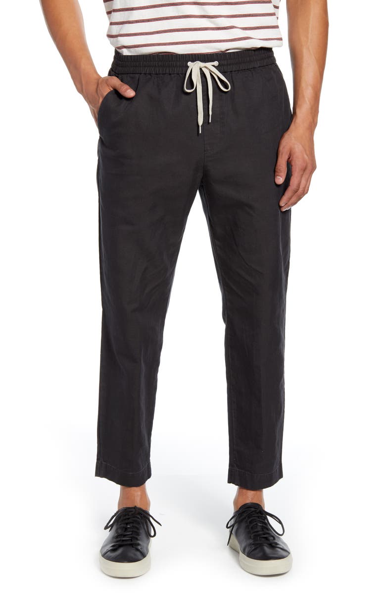 AllSaints Luckett Straight Leg Cotton & Linen Pants, Main, color, 