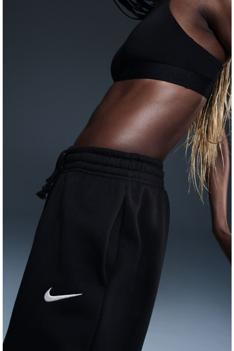 Sportswear Phoenix Fleece High-Waisted Oversized Sweatpants, Alternate, color, 010 010 BLACK/SAIL