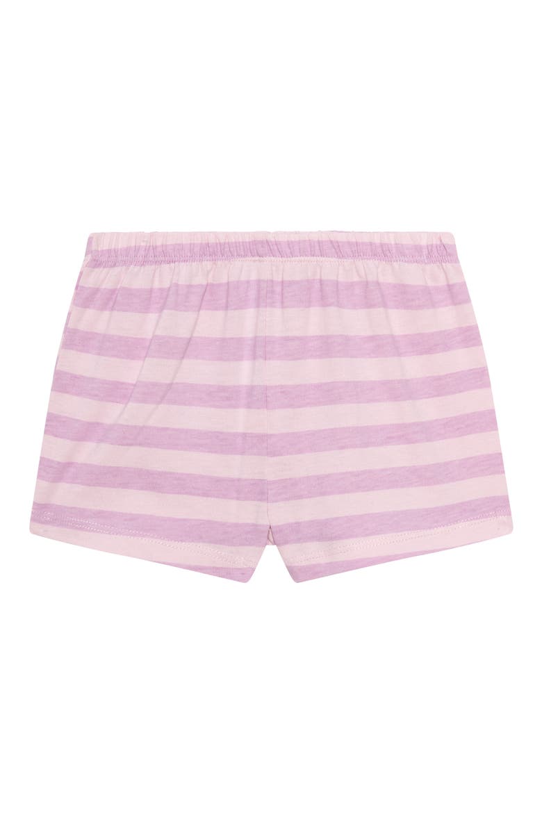 4-Piece Tops, Shorts & Headband Set, Alternate, color, LIGHT PURPLE STRIPE