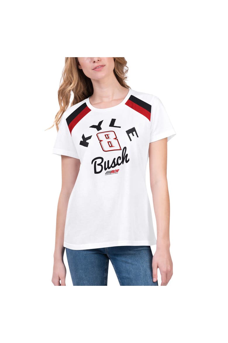 Women's G-III 4Her by Carl Banks White Kyle Busch Score T-Shirt, Alternate, color, White