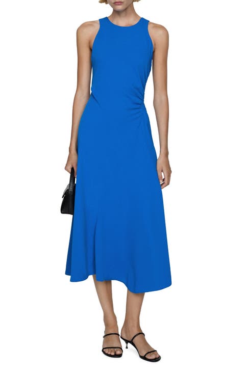 Gathered Sleeveless Maxi Dress