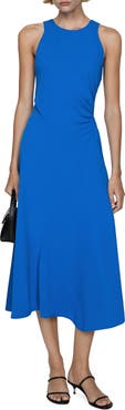 MANGO Gathered Sleeveless Maxi Dress