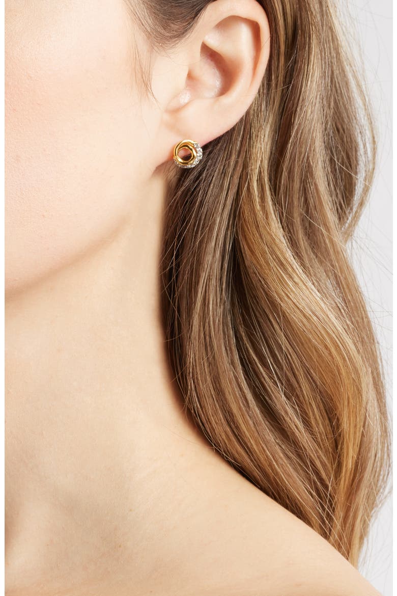 Solanales Crystal Spiral Stud Earrings, Alternate, color, CRYSTALS