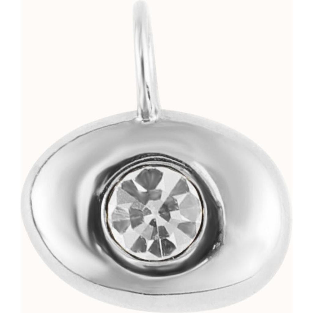 Joiana Jewelry Zirconia Bean Charm Pendant In Metallic