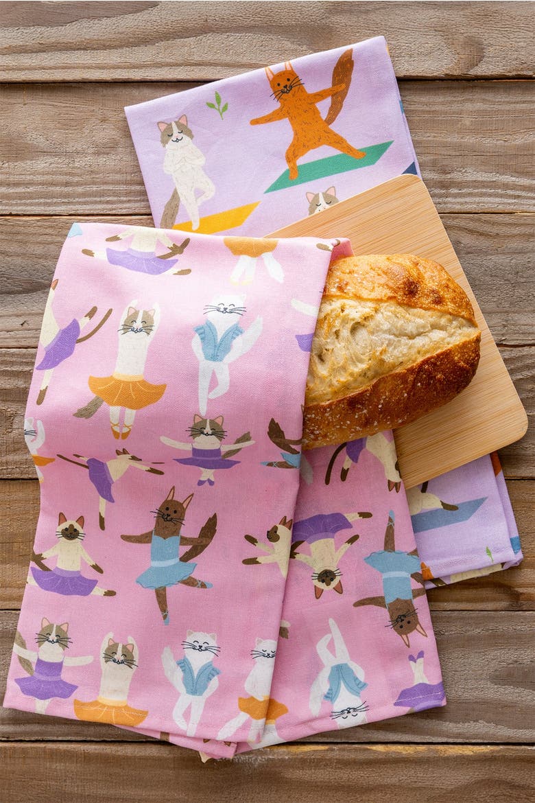 Cat Kitchen Towels - Pirouettes, Poses, and Purrs, Alternate, color, Pirouettes, Poses, and Purrs