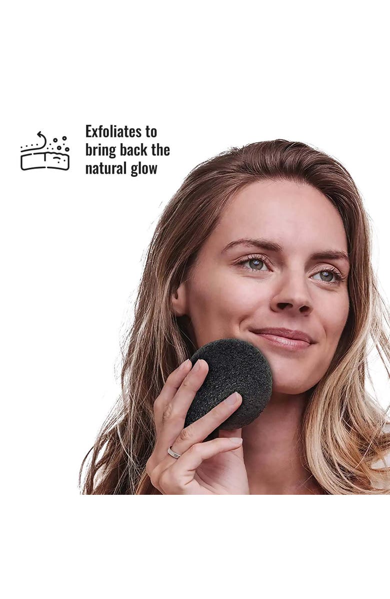 PURSONIC Skin & Beauty Essentials Bundle Konjac Sponge Duo, Charcoal Konjac Sponge & 3-Pack Makeup Sponge Set, Alternate, color, Multicolor