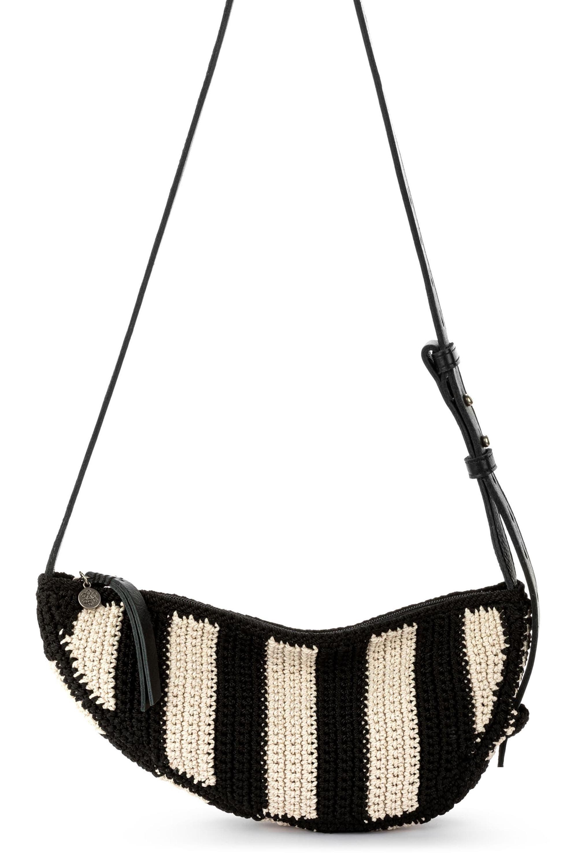 The Sak Tess Sling Crochet Bag, Alternate, color, Black Stripe