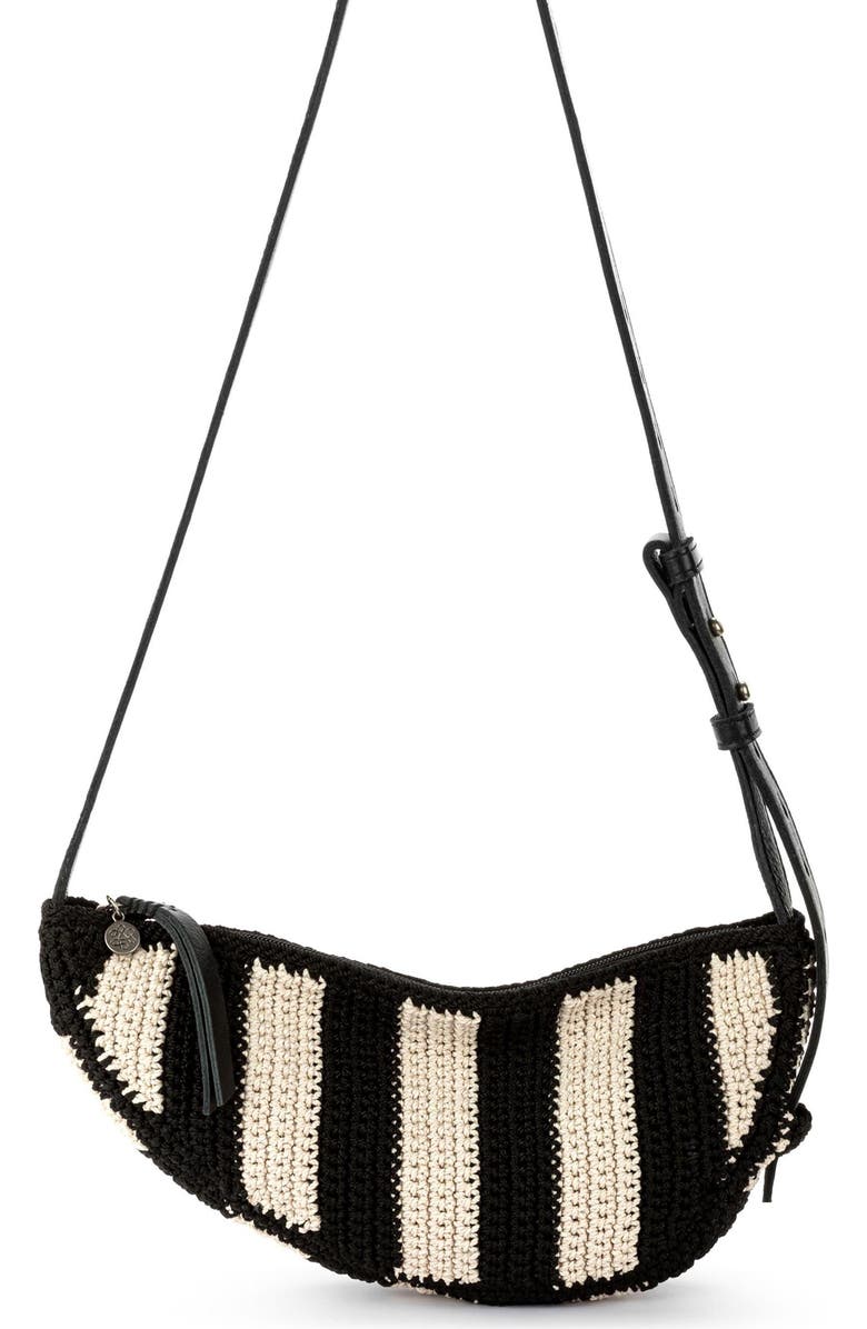 The Sak Tess Sling Crochet Bag, Alternate, color, Black Stripe