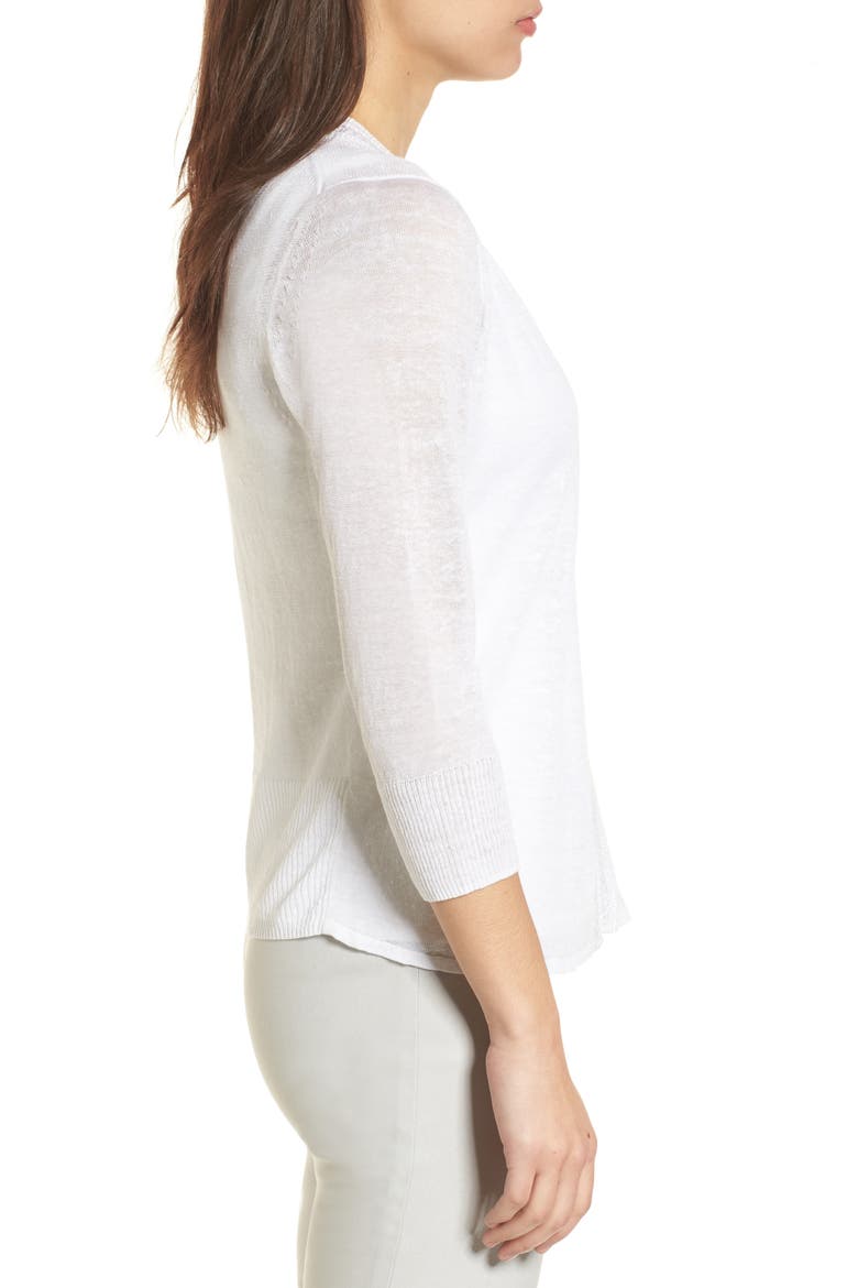 Crochet Trim Cardigan, Alternate, color, PAPER WHITE