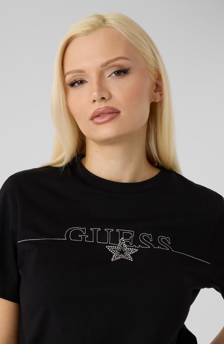GUESS Agena Logo T-Shirt, Alternate, color, Jet Black