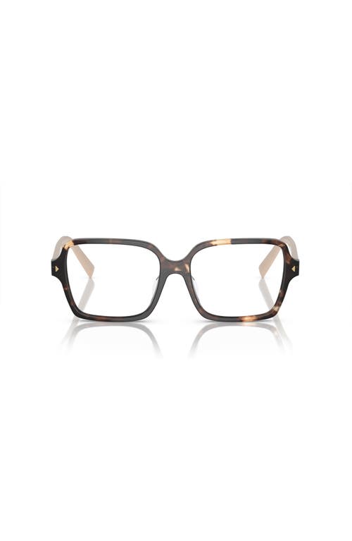 Prada 51mm Rectangle Optical Glasses In Brown