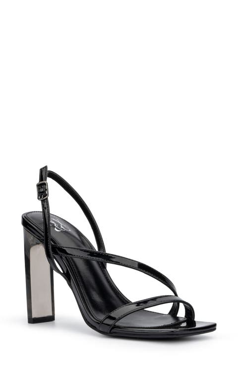 Lory Faux Leather Lucite Heel Sandal