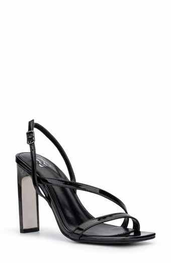NEW YORK AND COMPANY Lory Faux Leather Lucite Heel Sandal