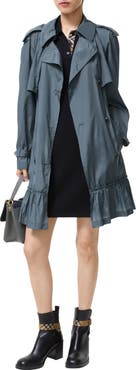 Burberry Short Silk Tillydrine Trench Coat