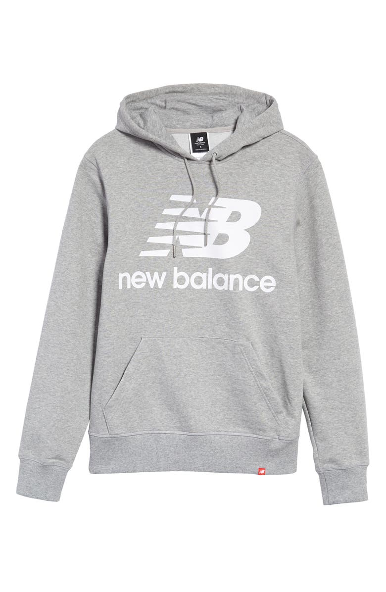New Balance Essentials Logo Graphic Hoodie, Main, color, Athletic Grey