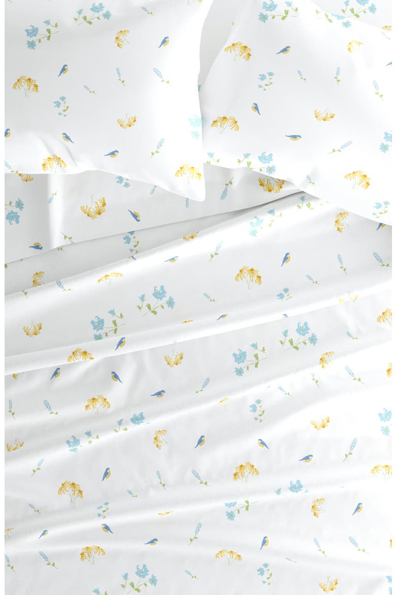HOME SPUN Premium Ultra Soft Bluebirds 4-Piece Sheets Set, Alternate, color, LIGHT BLUE