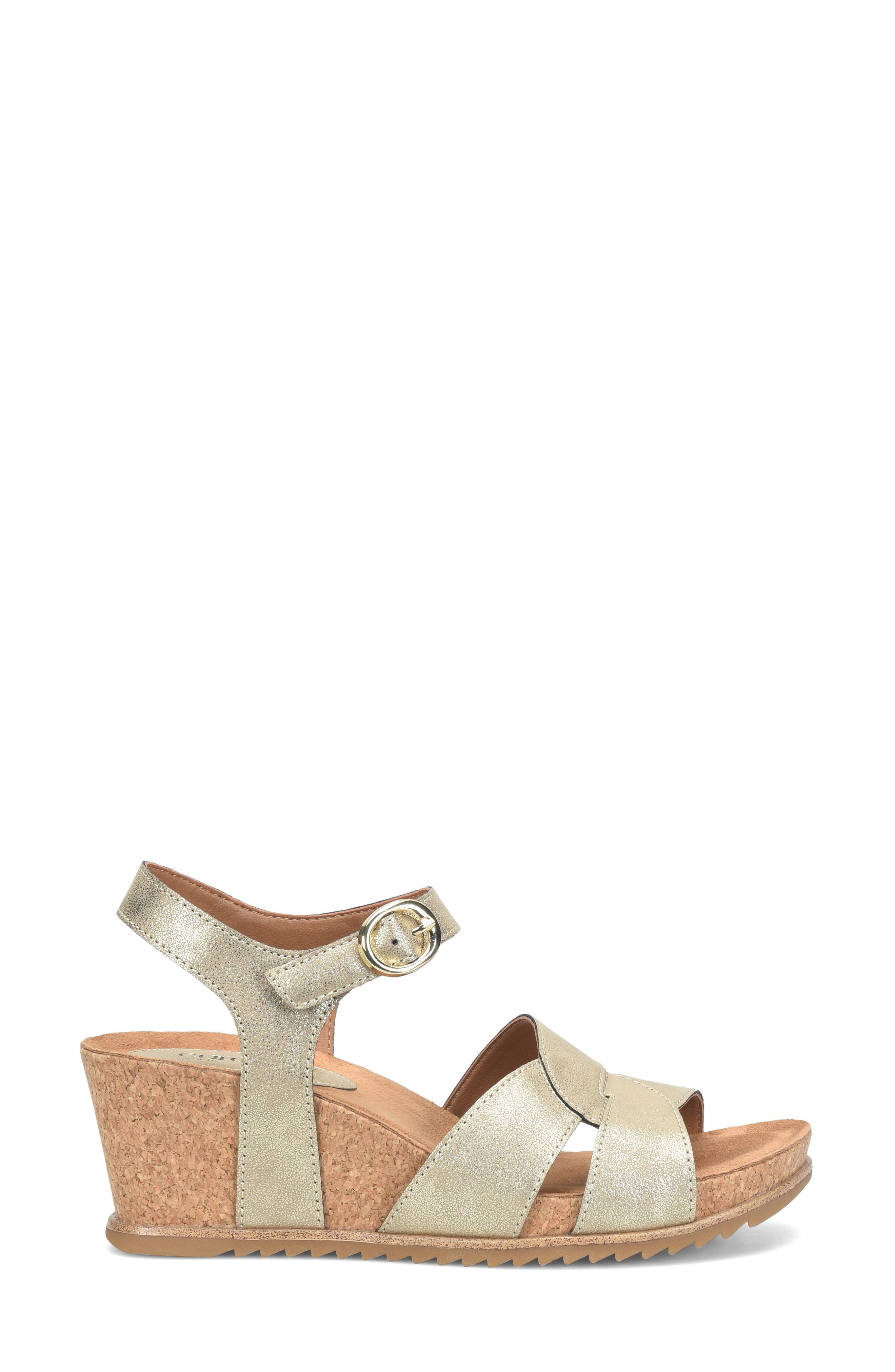 Tressa Ankle Strap Wedge Sandal, Alternate, color, GOLD