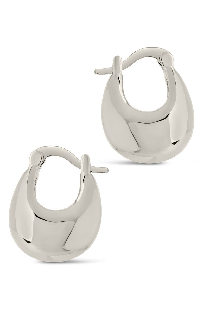 Sterling Forever Eleah Hoop Earrings, Alternate, color, Silver