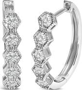 Haus of Brilliance 14K Gold 1/2 Ct Diamond Earring Zig-Zagging Geometric Hoop Earrings