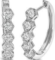 Haus of Brilliance 14K Gold 1/2 Ct Diamond Earring Zig-Zagging Geometric Hoop Earrings