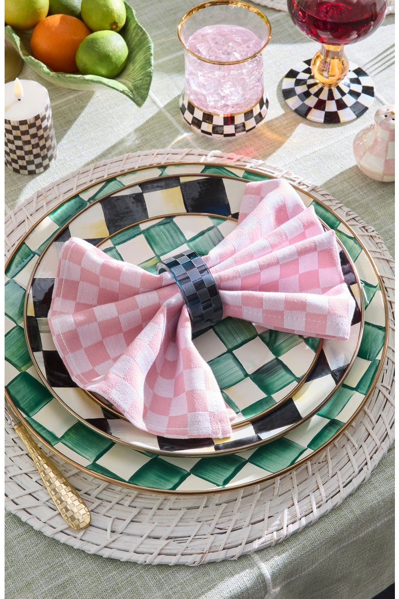 Pink Check Set of 4 Napkins, Alternate, color, PINK