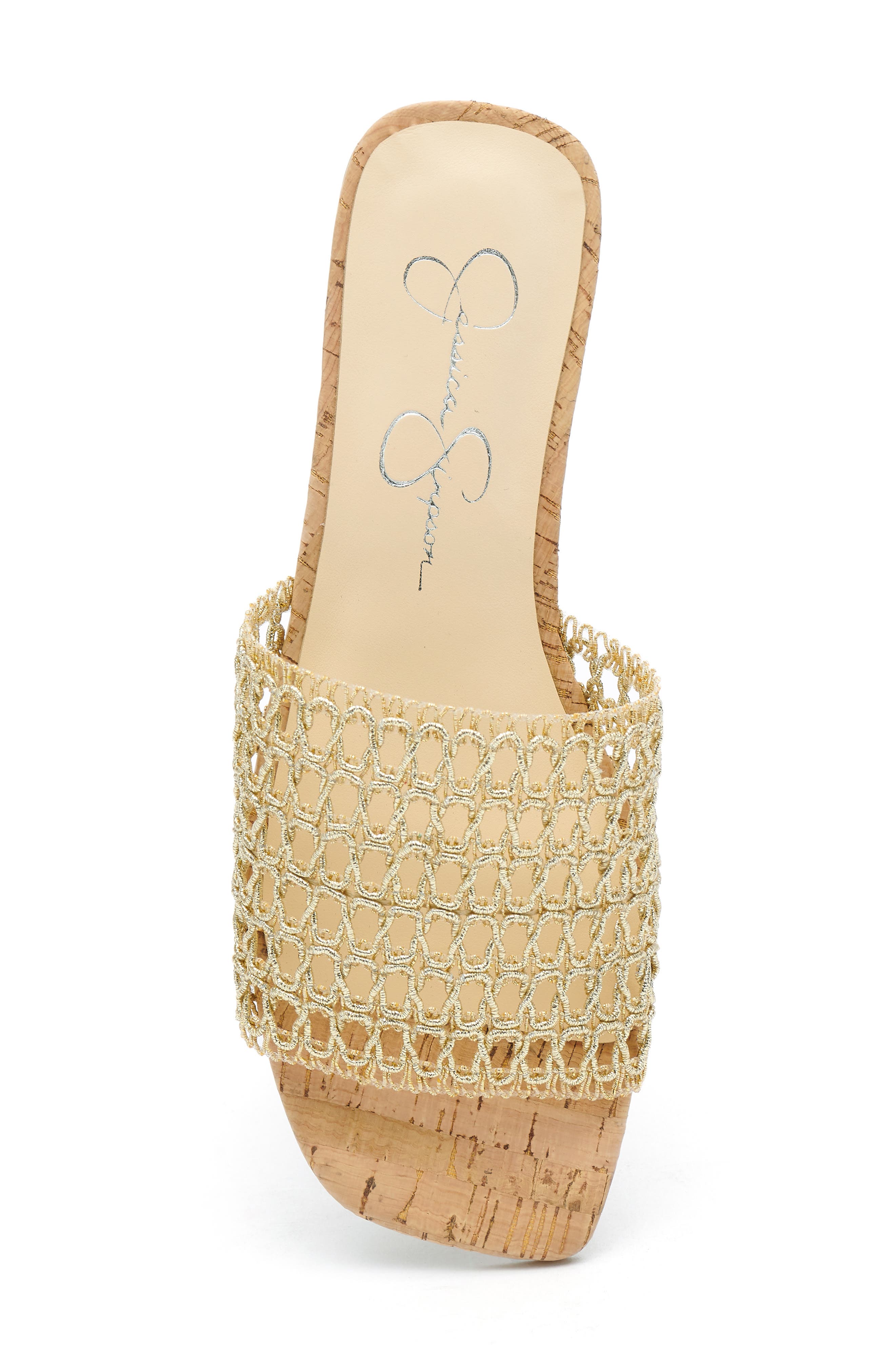 Rilane Woven Slide Sandal, Alternate, color, CHAMPAGNE