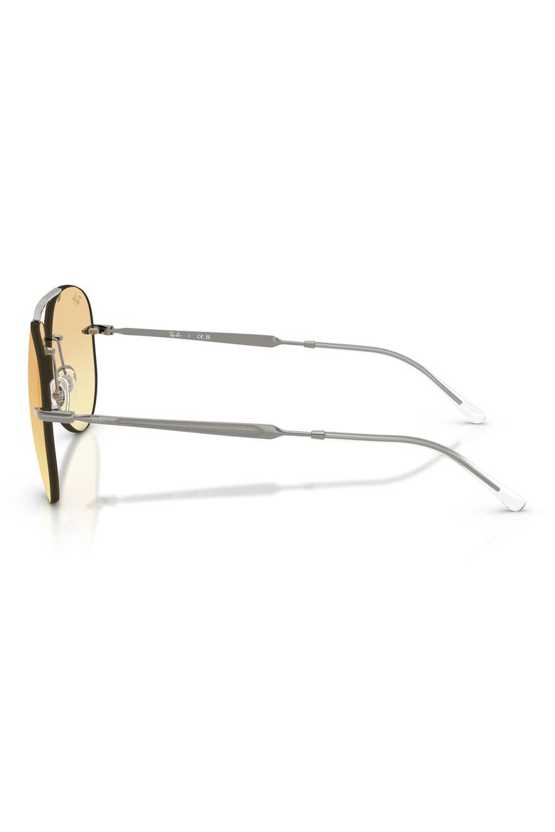62mm Oversize Pilot Sunglasses, Alternate, color, GUNMETAL / YELLOW GRAY