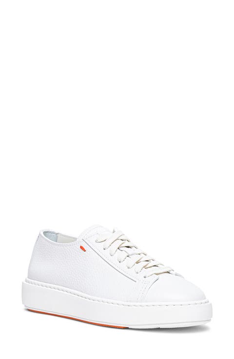 Women's Anginal White Tumbled Leather Sneaker