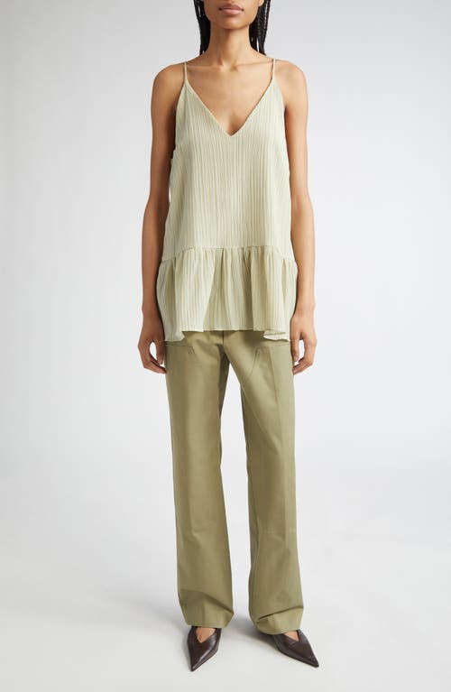 Bite Studios Lily Parchment Textured Organic Cotton & Organic Silk Peplum Top