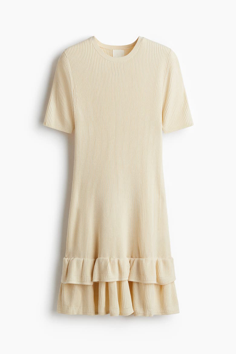 Rib-knit Dress, Alternate, color, Light beige