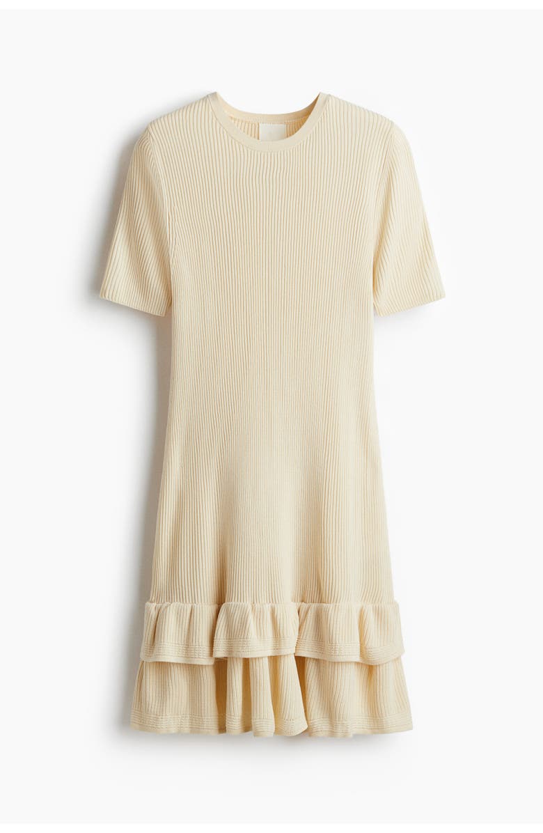 H&M Rib-knit Dress, Main, color, Light Beige