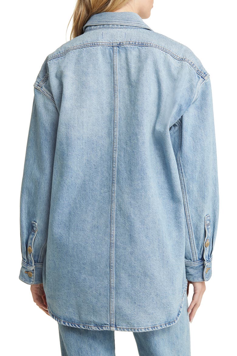 Heavyweight Denim Oversize Button-Up Shirt, Alternate, color, DERUSSEY WASH