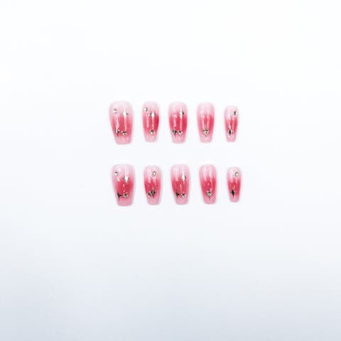 3H Luxury Handmade Press-on Nails - Pink Gem Precision Nails