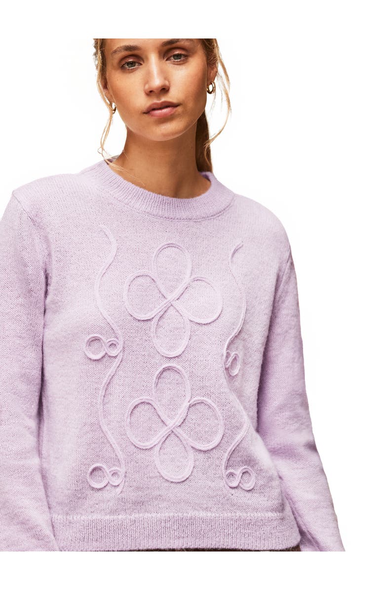 Ro&Zo Long Sleeve Applique Knit Jumper, Alternate, color, Lilac