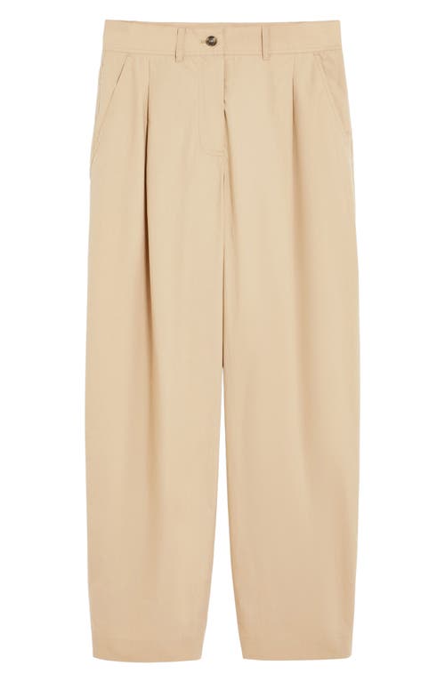Weekend Max Mara Cotton High-rise Trousers In Beige