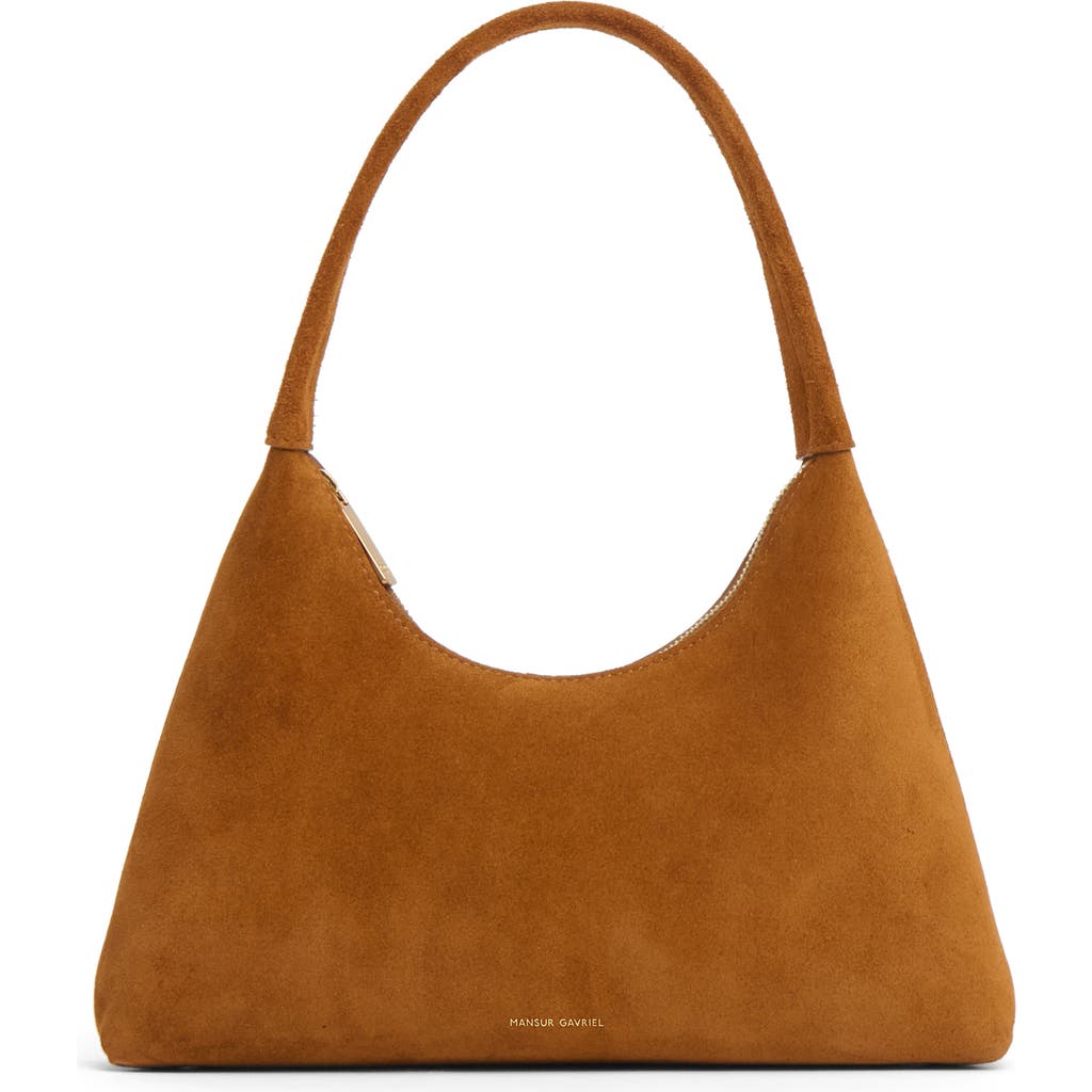 Mansur Gavriel Mini Candy Suede Shoulder Bag In Brown