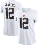 Nike Women's Nike Shedeur Sanders White Cleveland Browns 2025 NFL Draft Name & Number T-Shirt