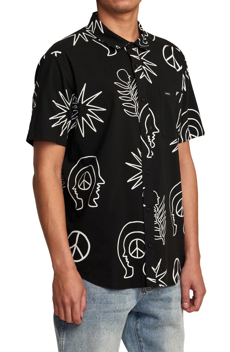 RVCA Anytime Short Sleeve Button-Up Shirt, Alternate, color, 