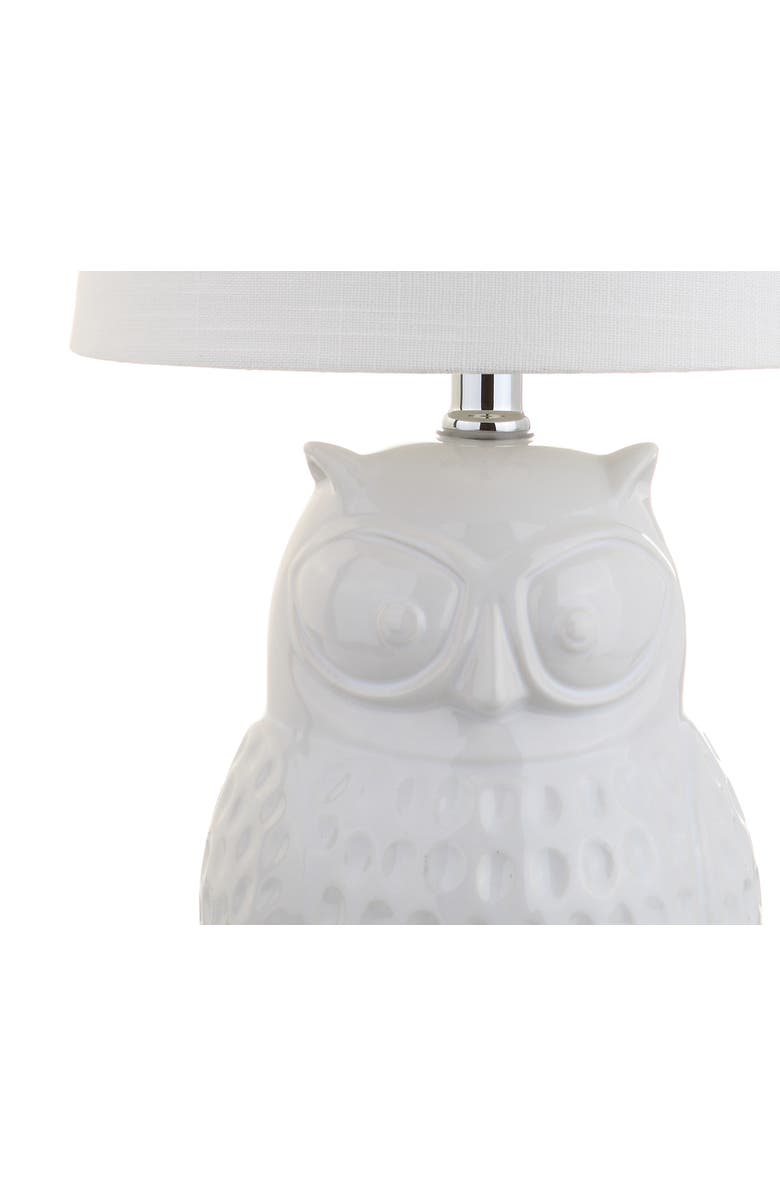JONATHAN Y Hoot Ceramic Mini LED Table Lamp, Alternate, color, White