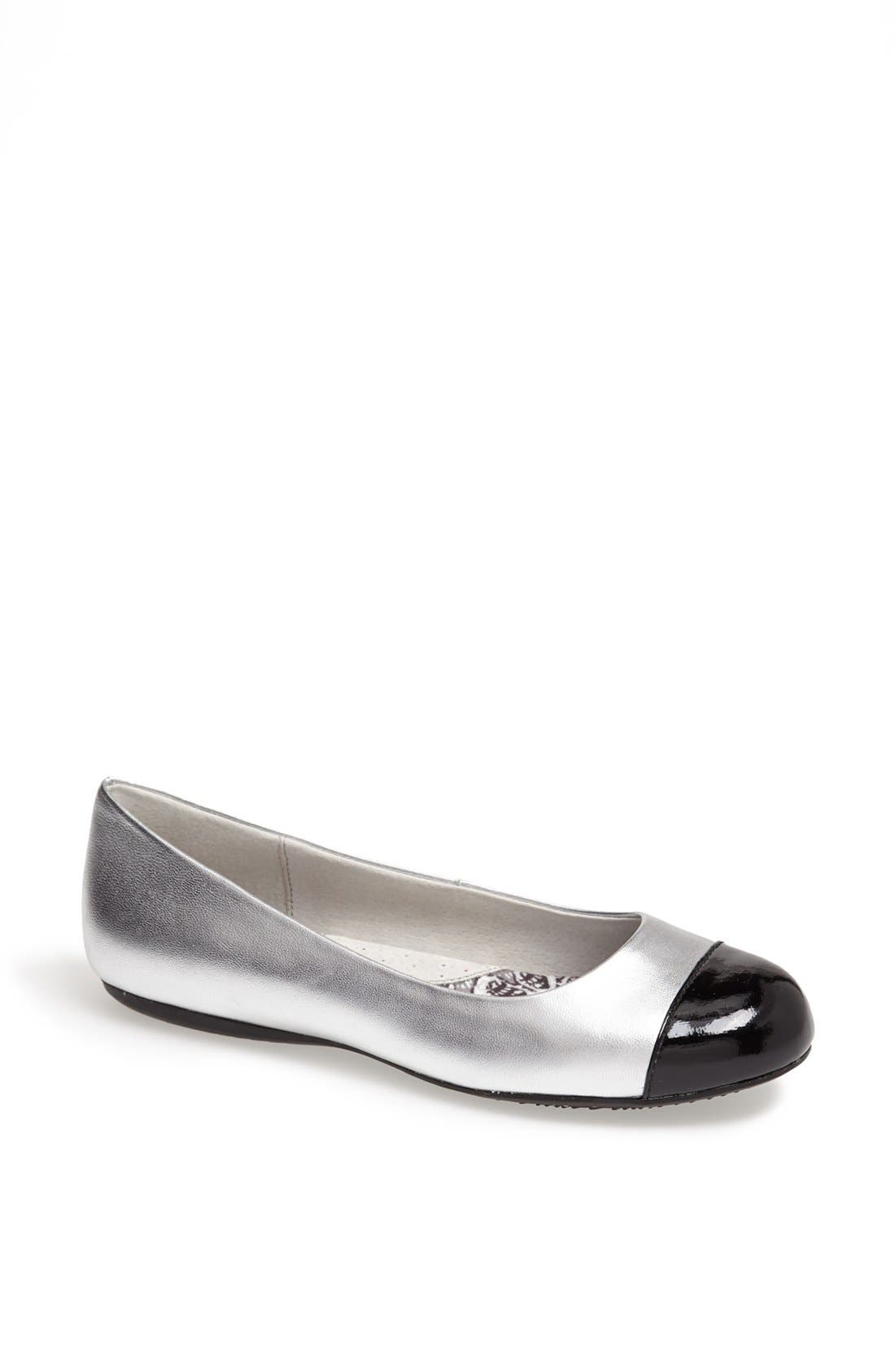 'Napa' Flat, Main, color, SILVER/ BLACK