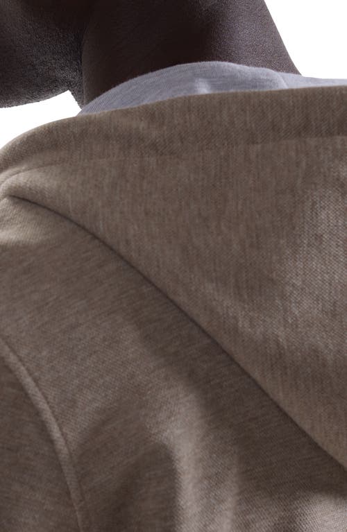 Bugatchi Piqué Zip-up Hoodie In Brown