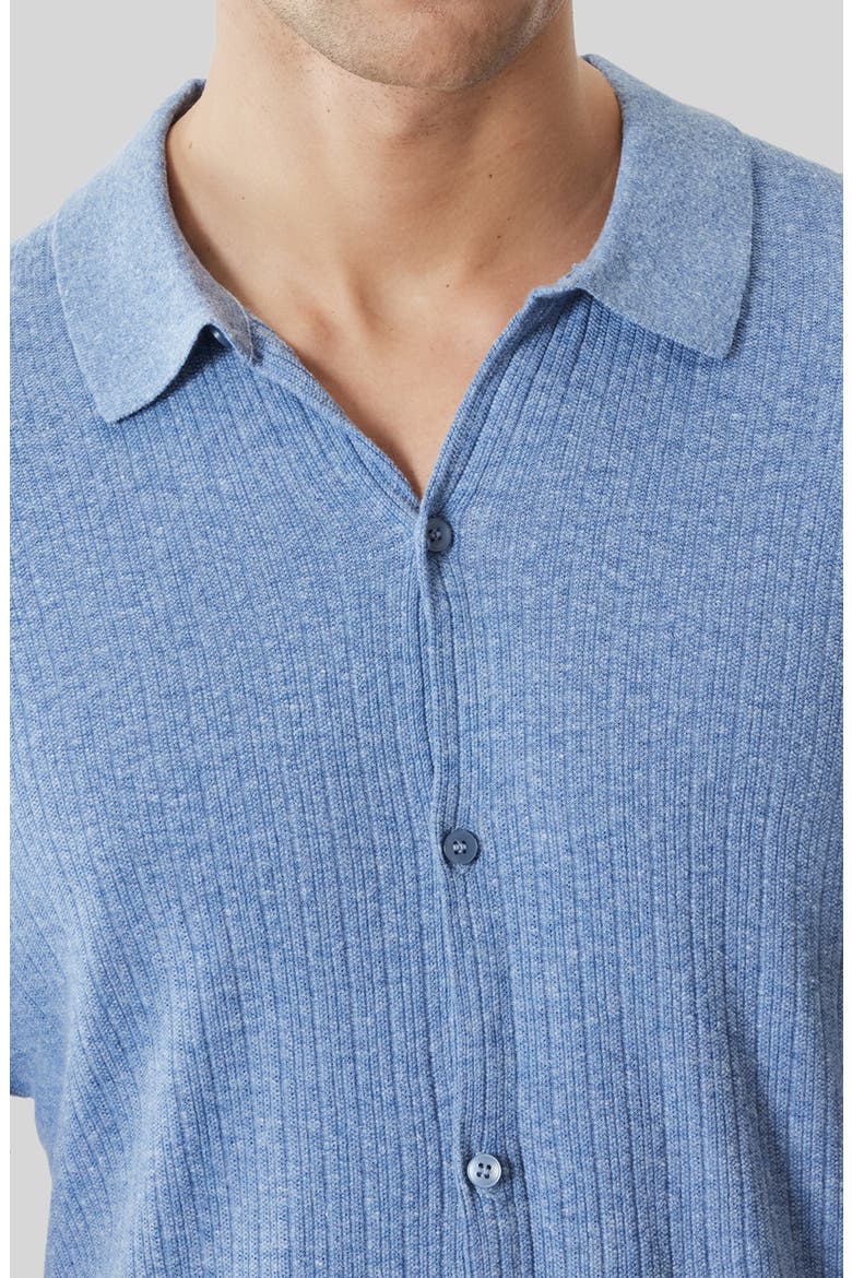 Kestrel Short Sleeve Linen & Cotton Cardigan, Alternate, color, WASHED BLUE